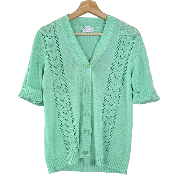 The May Co. Vintage Jade Green Cardigan - Picture 8 of 9